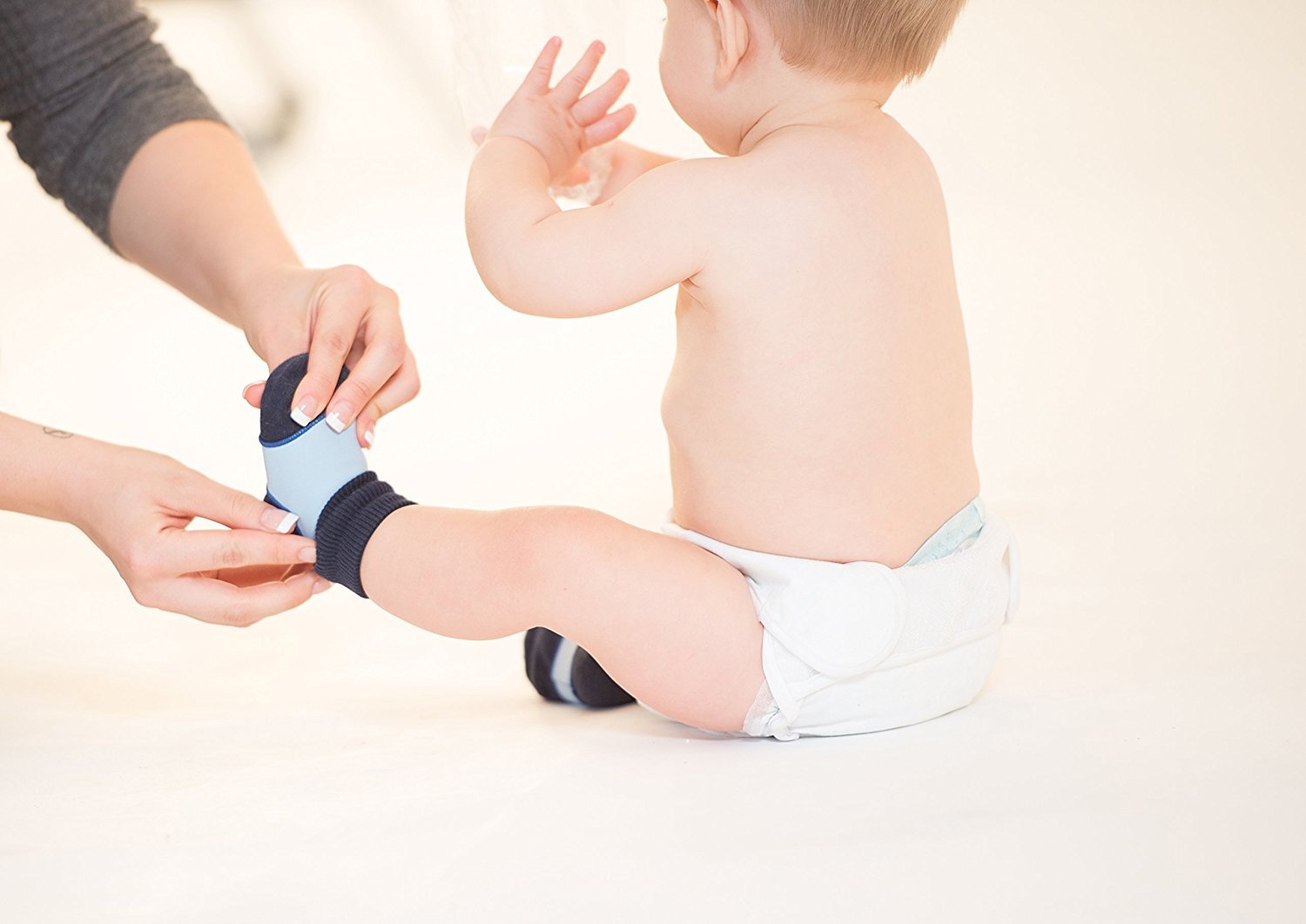 Sock Ons 6-12m Navy Stripe
